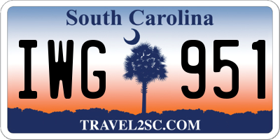 SC license plate IWG951