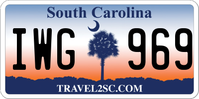 SC license plate IWG969