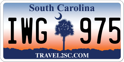 SC license plate IWG975
