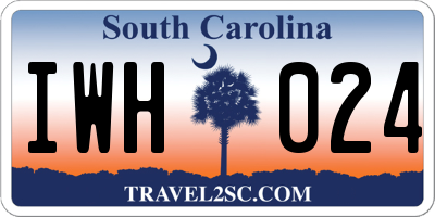 SC license plate IWH024