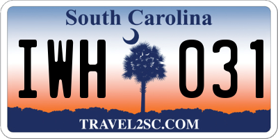 SC license plate IWH031