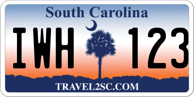 SC license plate IWH123