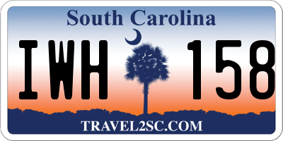 SC license plate IWH158