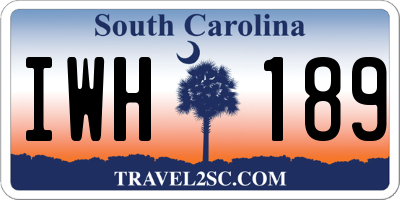SC license plate IWH189