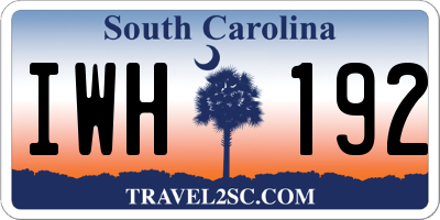SC license plate IWH192