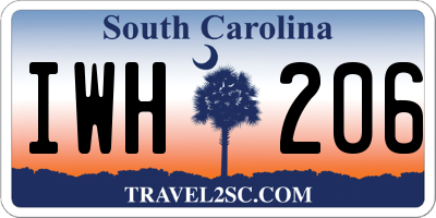 SC license plate IWH206