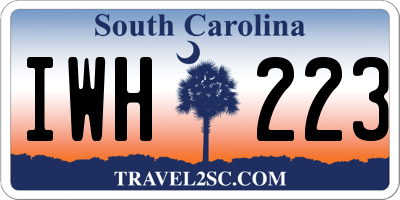 SC license plate IWH223