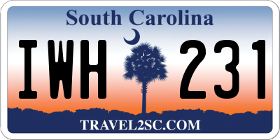 SC license plate IWH231