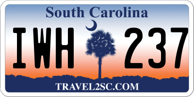 SC license plate IWH237