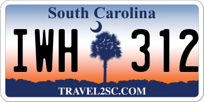 SC license plate IWH312