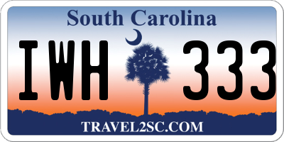 SC license plate IWH333