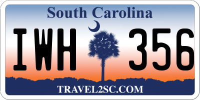 SC license plate IWH356
