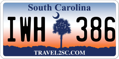 SC license plate IWH386