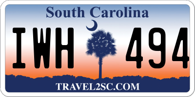 SC license plate IWH494