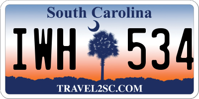 SC license plate IWH534