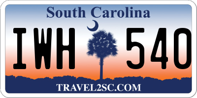 SC license plate IWH540