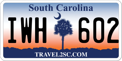 SC license plate IWH602