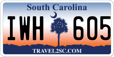 SC license plate IWH605