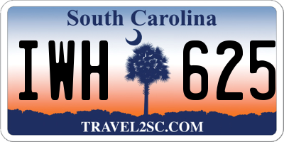 SC license plate IWH625
