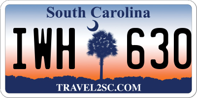 SC license plate IWH630