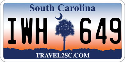 SC license plate IWH649