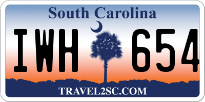 SC license plate IWH654