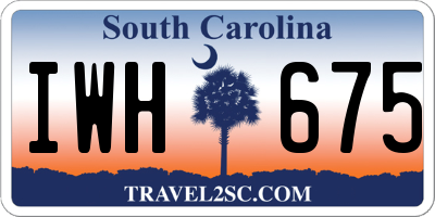 SC license plate IWH675