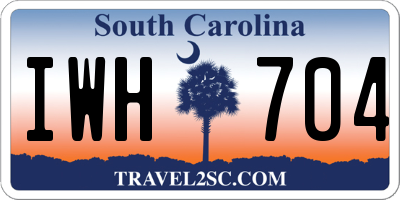SC license plate IWH704