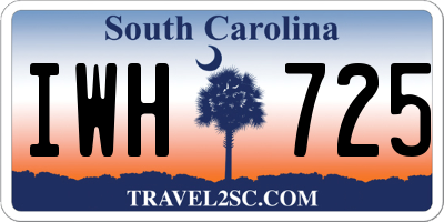SC license plate IWH725