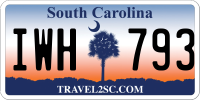 SC license plate IWH793