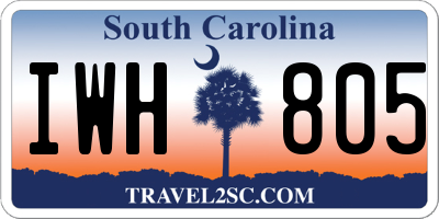 SC license plate IWH805