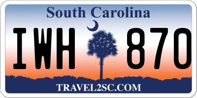 SC license plate IWH870