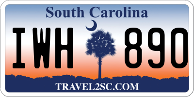 SC license plate IWH890