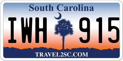 SC license plate IWH915