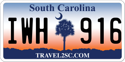 SC license plate IWH916