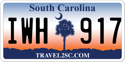 SC license plate IWH917
