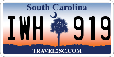 SC license plate IWH919