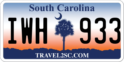 SC license plate IWH933