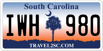 SC license plate IWH980