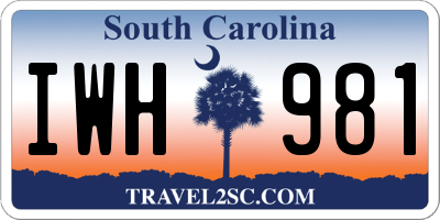 SC license plate IWH981