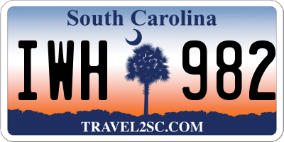 SC license plate IWH982