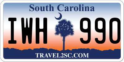 SC license plate IWH990