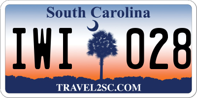 SC license plate IWI028