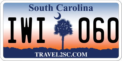 SC license plate IWI060