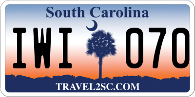 SC license plate IWI070