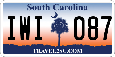 SC license plate IWI087
