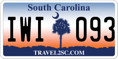 SC license plate IWI093