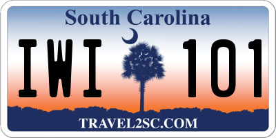 SC license plate IWI101