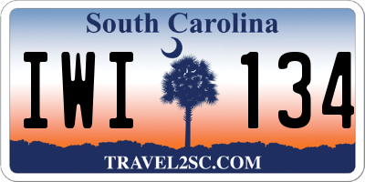 SC license plate IWI134
