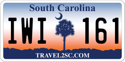 SC license plate IWI161